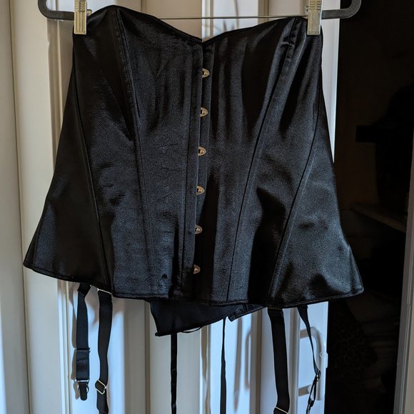 NWT Hips and Curves Stella Satin Corset - Black - Picture 1 of 6
